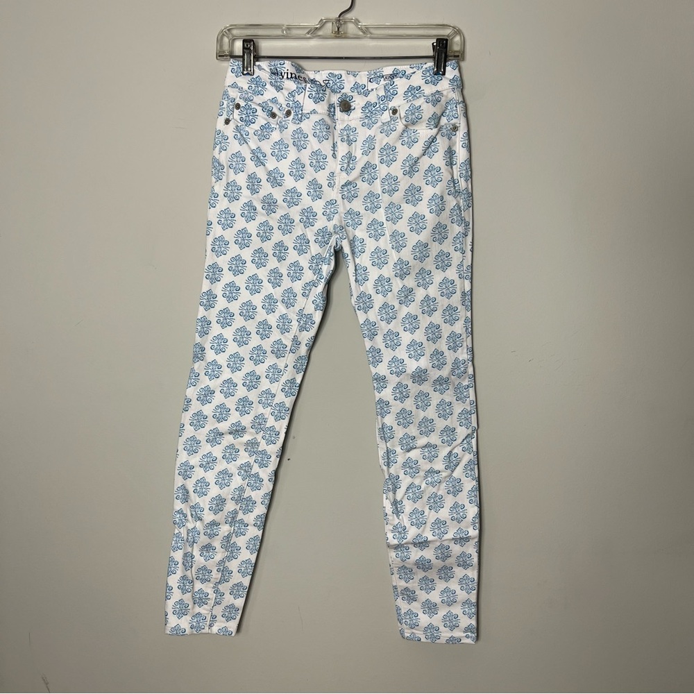 Vineyard Vines Printed Skinny Jeans White Blue 59